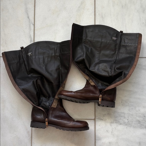 Tory Burch Plaid Flannel & Leather Boots - Picture 11 of 12